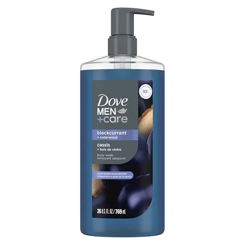 DOVE MEN + CARE Body Wash Blackcurrant to Rebuild Skin in the Shower with Plant-Based Cleansers and Moisturizers 26 Fl Oz