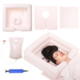 Inflatable Bedside Shampoo Basin Kit with Water Bag, Wash Hair in Bed at Home, Outdoors or the Hospital. For Handicapped, Child, Seniors, Pregnancy, Bedridden Patient. Water Bag Capacity 2.1gal(8L)