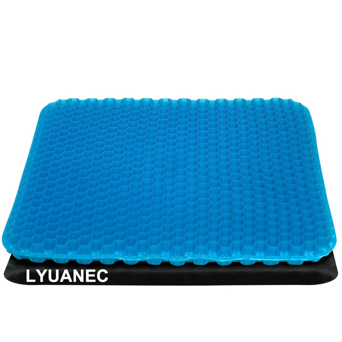 LYUANEC Gel Seat Cushion for Long Sitting, (20 Inch Extra Jumbo Cushion) Soft＆Breathable Gel Cushions for Pressure Relief, Wheelchair Seat Cushions, Gel Pad for Chair, Office Chair Cushion