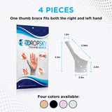DropSky [4 Pieces] Gel Wrist Thumb Support Braces Soft Waterproof, Relief Pain Carpal Tunnel, Arthritis Thumb, Fits Both Hands, LightWeight, Therapy Rubber-Latex, Stabilizer Support (Gray)