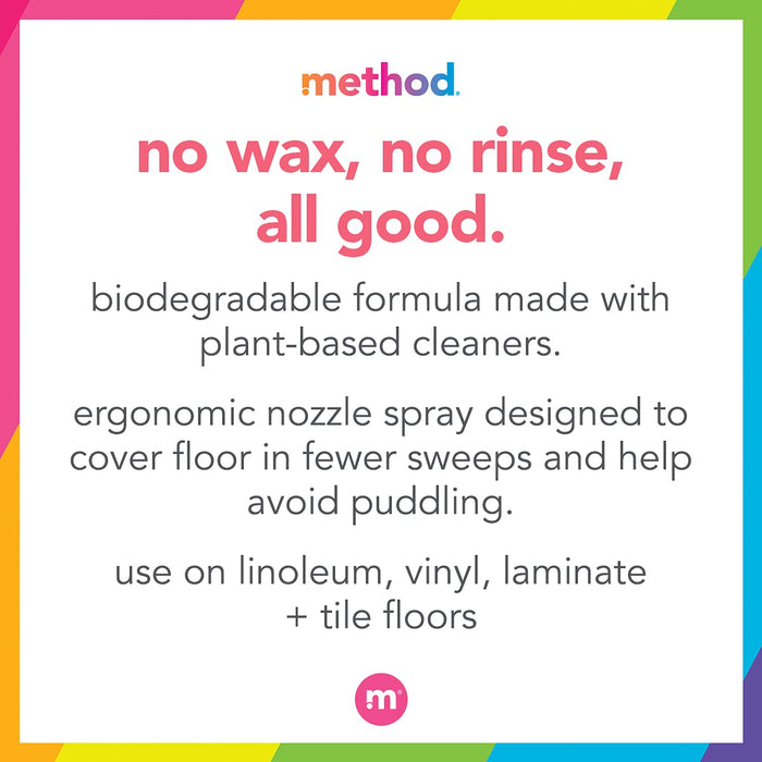 Method Hardwood Floor Cleaner Squirt + Mop Bottle, Ginger Yuzu, For Sealed Hardwood and Laminate Floors, 25 Fl Oz (Pack of 6)