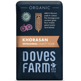 DOVES FARM Organic Khorasan Wholemeal Kamut Flour | Stoneground Ancient Grain Flour | for Pasta & Bread Making | Great for Bread Machine | Imported from UK | Artisan Bread Flour | 35.27 Oz (1kg)