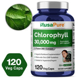NusaPure Chlorophyll 30,000mg Equivalent per Capsule 120 Vegetarian Caps (Non-GMO, Gluten Free)