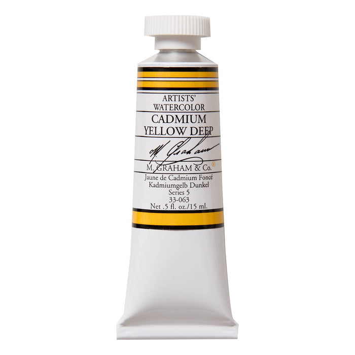 M. Graham 1/2-Ounce Tube Watercolor Paint, Cadmium Yellow Deep (33-063)