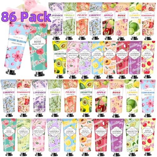 86 Pack Hand Cream Bulk Gifts,Valentines Day Gifts for Her Teacher Appreciation Gifts Nurse Gifts for Coworkers,Hand Lotion Travel Size in Bulk for Dry Cracked Hands,Baby Shower Prizes Gifts for Women