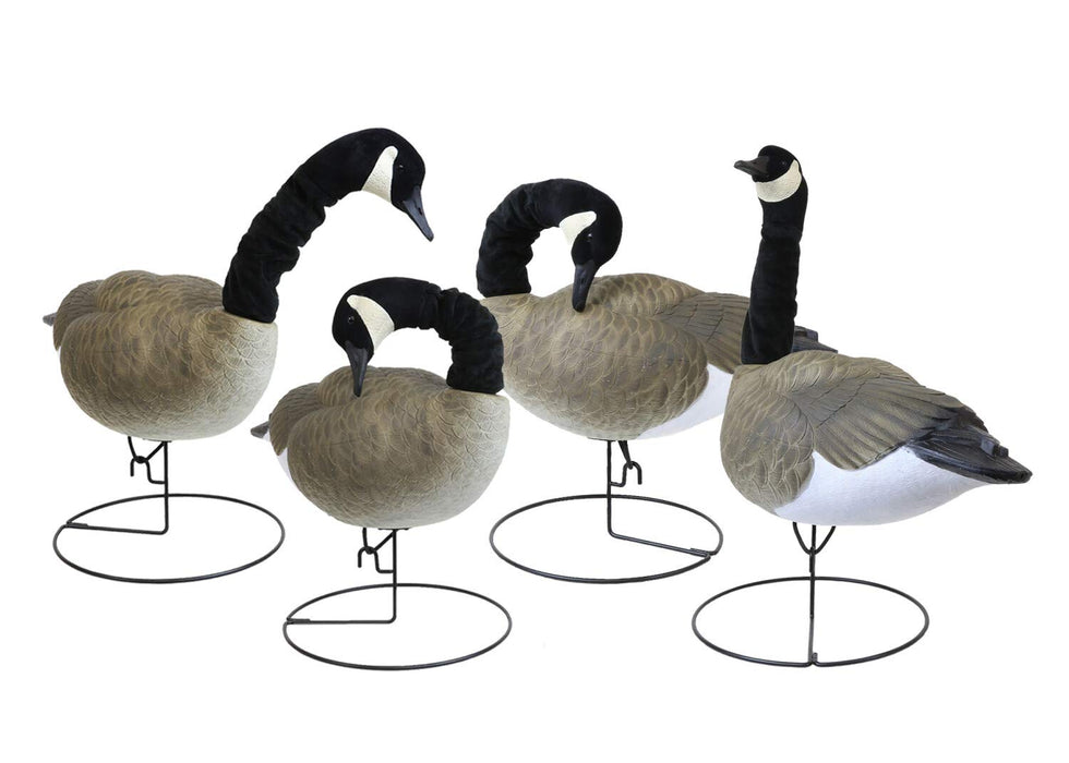 FLEXFLITE DECOYS Goose 4 Pack, Flexible Neck, Unlimited Head Positions, Feather Tracking Paint, Removable Flocked Neck Sleeve, Machine Washable