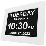 American Lifetime 【New 2024】 Dementia Clock Large Digital Clock for Seniors, Digital Clock with Custom Alarms, Clock with Day & Date for Elderly, Large Number Digital Clock White Extra Large