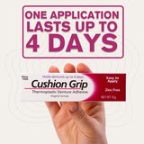 Cushion Grip Thermoplastic Denture Adhesive, 1 oz - Improves Denture Fit, Comfort & Stability | Non-Glue Adhesive, Acts Like a Soft Reline (Pack of 5)