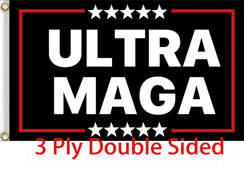 Vrogadso Ultra Maga Flags Mega Trump 2024 2022 Anti Biden Double Sided 3 Ply 3X5 Feet Outdoor Flag