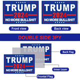 ERT Donald Trump 2024 Flag Double Sided 3 Ply 3X5 Foot No More Bullshit Keep America Great Flag President Flags with Brass Grommets MAGA