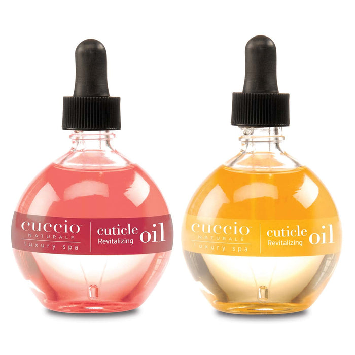 Cuccio Naturale Revitalizing Cuticle Oil Set - Milk & Honey, Pomegranate & Fig, 5 fl oz - for Dry Hands, Lightweight, Antioxidant