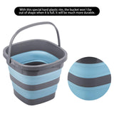 2 Pack Collapsible Plastic Bucket with 2.6 Gallon (10L) Each, Foldable Rectangular Tub for House Cleaning, Space Saving Outdoor Waterpot for Garden or Camping, Portable Fishing Water Pail