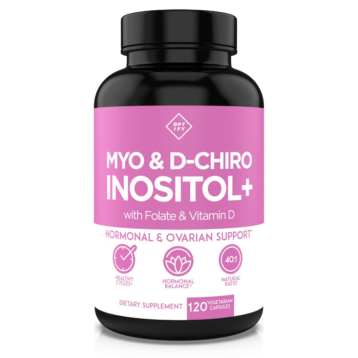 Premium Inositol Supplement - Myo-Inositol and D-Chiro Inositol Plus Folate and Vitamin D - Ideal 40:1 Ratio - Healthy Hormone Balance & Healthy Ovarian Support for Women - Vitamin B8-30 Day Supply