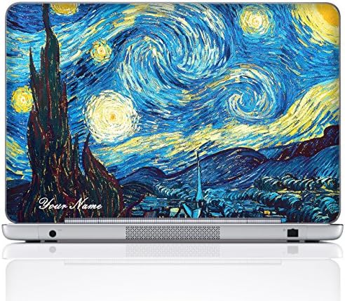 Meffort Inc Personalized Laptop Notebook Notebook Skin Sticker Cover Art Decal, Customize Your Name (15.6 Inch, The Starring Night)