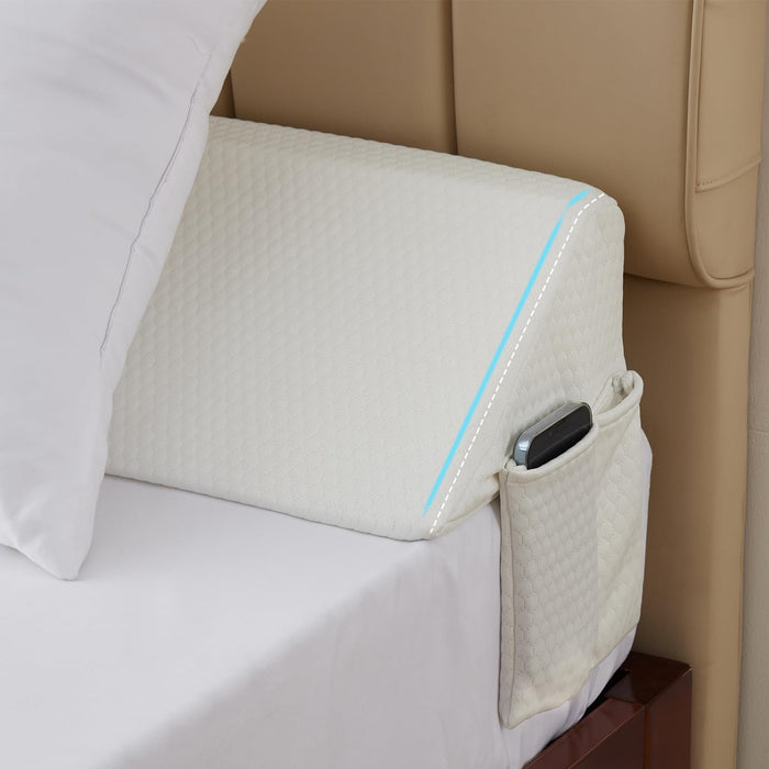 Bedluxe King Wedge Pillow Headboard, Bed Wedge Pillow for Headboard, Bed Gap Filler King - Fill The Gap (0-7")(Air-Layer White, 76"x10"x6")