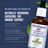 NEW ROOTS HERBAL Wild Oregano C93 Oil 1 fl oz (30 ml) Liquid Drops | Organic Immune Support Supplement | Highest Natural Carvacrol Concentration | Alcohol Free, Non GMO, Vegan, Gluten Free