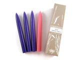 Set of Four 8" Tall Solid Advent Beeswax Taper Candles-Comes Packaged in an Attractive Gift Box-Each Candle Measures Approx. 8" Tall and 7/8" Wide and Will Burn for Approx. 8 Hours.-Made in The USA