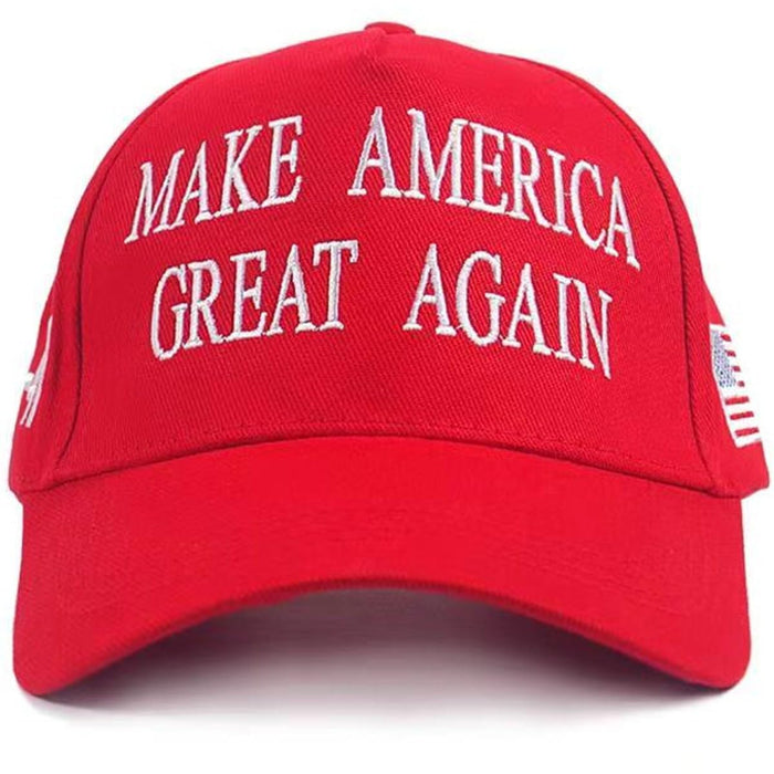 MAGA Hat Make America Great Again Donald Trump 45-47 with USA Flag Cap Adjustable 2024 Keep America Great Baseball Hat (Cotton, Red 45-47)