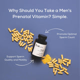 Beli Men Prenatal Multivitamin, Optimized for Fertility and Sperm Health, Sperm Count and Motility, Testosterone 60 Vegan Capsules (30-Day Supply)