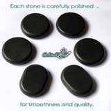 ActiveBliss Hot Stones - 6 Large Essential Massage Stones Set (3.15in) for Professional or Home spa, Relaxing, Healing, Pain Relief