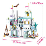 HEGOAI Princess Ice City Castle Building Sets, Friends House Building Blocks Toys for Girls, Advent Calendar 2023 Ideas Gift for Kids, 570 Pieces Mini Brick