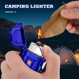 LcFun Electric Lighters USB C Rechargeable Lighter Plasma Arc Lighter Windproof Flameless Lighter with Flashlight, Gift for Christmas, New Year