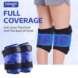 NEWGO Ice Pack for Knee Replacement Surgery, Reusable Gel Cold Pack Wrap Around Entire Knee for Knee Injuries, Pain Relief, Swelling, Bruises (2Pack Blue)
