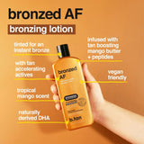 b.tan Sun Tanning Lotion | Tan Accelerator Bronzing Lotion - Intensifier Brown Bronzing Lotion, No SPF, Packed with DHA Boosters, Mango Butter & Peptides, Austrailian Brand, 8.45 Fl Oz