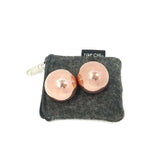 Top Chi Solid Copper Baoding Balls with Carry Pouch for Hand Therapy, Exercise, and Stress Relief (Pocket Sized 1 Inch)