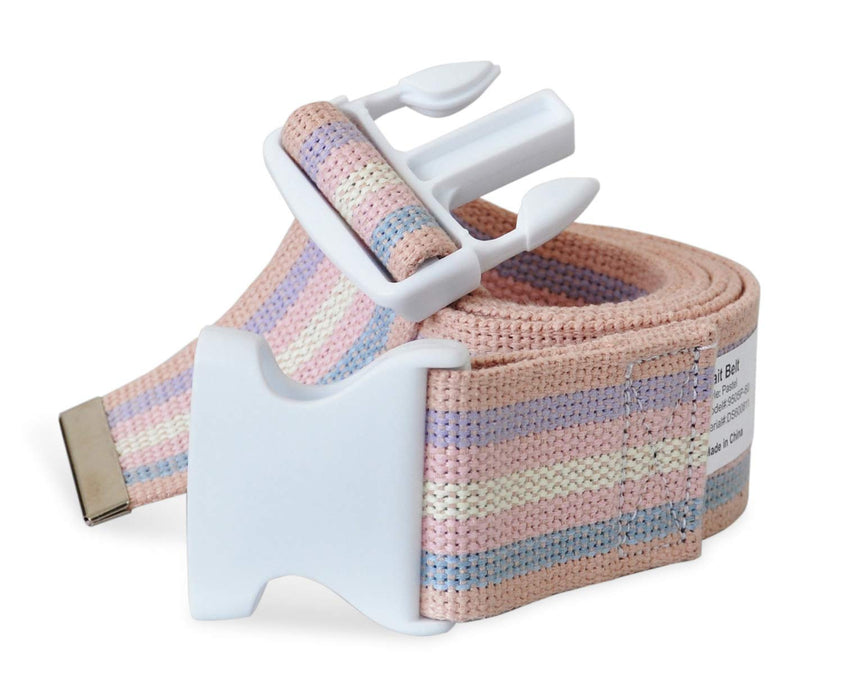 NYOrtho Plastic Buckle Gait Belt - Adjustable Machine Washable Strong and Durable Material Latex Free, Pastel, 54"