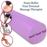 Easy FoxY ToY Small Medium Density EVA Foam Roller for Back & Leg Pain; Sore Muscle Recovery; Trigger Point Body Massage Roller Ø3.75"x18inch for Physical Therapy; Helps as Spine Cracker Stretcher