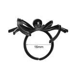 120 Pieces Spider Rings Halloween Rings Plastic Spider Cupcake Topper Bulk Costume Accessories Halloween Party Favors (Black)