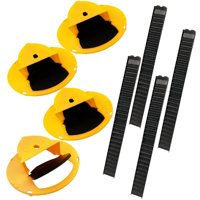 dritte Mouse Trap Bucket (4-Pack), Auto-Reset Flip Sliding Bucket Lid Rat Trap for Indoor Home Outdoor Garage Patio Coop, Humane or Lethal Mouse Traps for 5 Gallon Bucket