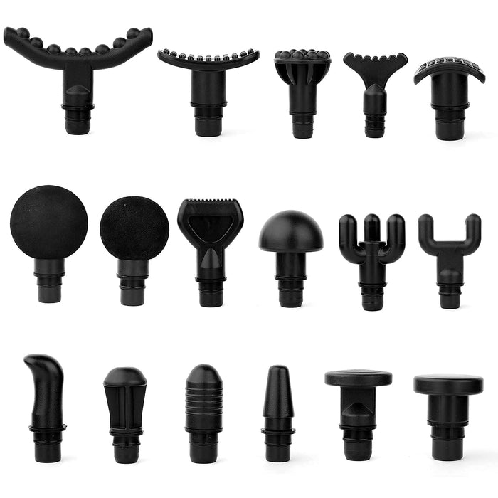 KALAWW Massage Gun Heads for Massage Gun, 17 Different Muscle Massager Heads ，Massage Gun Head Outer Diameter is 18.5mm (0.73 inch)