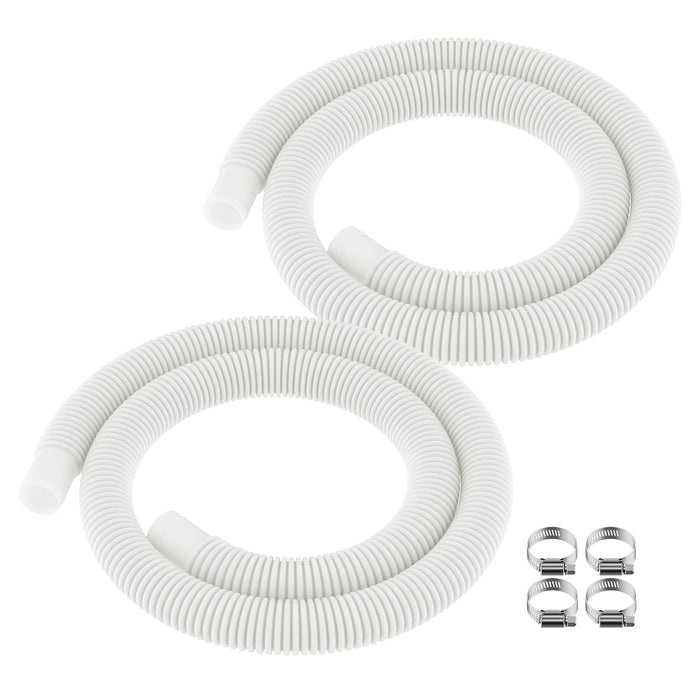 ANTOBLE Pool Hose for Intex 1.25" Diameter Above Ground Pool Pump Hoses Replacement Accessory 59" Long 1-1/4 Swimming Pool Filter Pump Hoses 607 637 With 4 Metal Clamps, 2 Pack