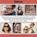 OPTIMUM OPTICAL Readers Glasses Spring-Mounted Hinges Scratch-Resistant Lenses Round Frame Reading Glasses For Men and Women - (Cooper, 1.5 x)