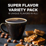 Maud's Super Flavored Coffee Pods Variety Pack, 80 ct | 16 Assorted Coffee Flavors | 100% Arabica Medium Roast Coffee | Solar Energy Produced Recyclable Pods Compatible with Keurig K Cups Maker