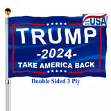 Trump Flags 2024 3x5 Outdoor Take America Back- Donald Trump MAGA Flags Blue Double Sided Made In USA 3 Ply Heavy Duty with 2 Brass Grommets for Outside Oudoor