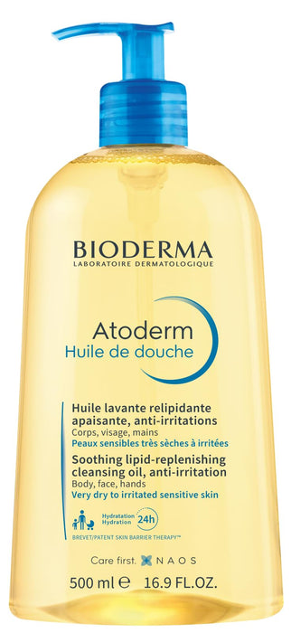 Bioderma - Atoderm - Cleansing Oil - Face and Body Cleansing Oil - Soothes Discomfort - Cleansing Oil for Very Dry Sensitive Skin