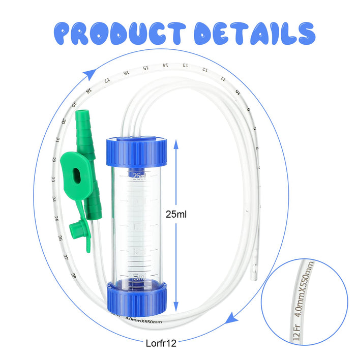 2 Pcs Mucus Trap for Puppies Suction Catheter Suction Device with Mucus Trap for Extracting Liquid or Mucous from Animal's Nose and Mouth for Small Animal, 25 Ml, 8 FR