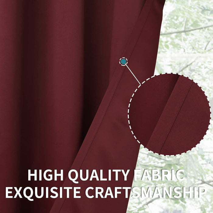 BGment Christmas Red Blackout Curtains for Bedroom - Grommet Thermal Insulated Room Darkening Curtains for Living Room, Set of 2 Curtain Panels (42 x 63 Inch, Burgundy)