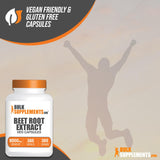 BULKSUPPLEMENTS.COM Beet Root Extract Capsules - Beet Root Supplements, Beet Root Capsules, Beet Root Pills - Vegan-Friendly, 8000mg Equivalent, 1 Capsule per Serving, 365 Veg Capsules