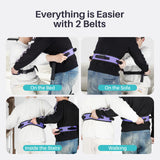 Gait Belt with Handles for Seniors, Transfer Gait Belts for Lifting Elderly, Physical Therapy Sit to Stand Patient Lift Aid Assist Purple