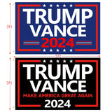 WENWELL Donald Trump and JD Vance 2024 Flags 3x5 Ft,Make America Great Again Trump Vance '24 Presidential Campaign Banners flag for car Boat Outdoor,2-Pack,1 Blue & 1 Black Flag with 2 Brass Grommets Each