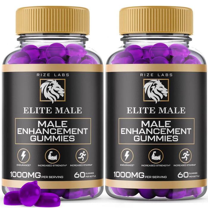 (2 Pack) Elite Male Gummies for Men - Elite Male Support Gummies Official Formula Elite Male Gummies for Men Multivitamin Advanced Formula Supplement Energy Metabolism (120 Gummies)