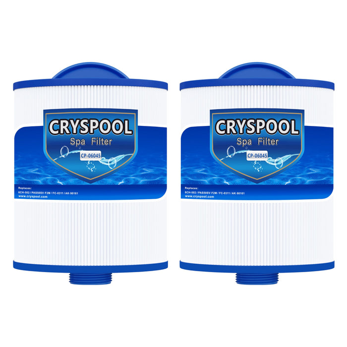 Cryspool® 06045 Filter Compatible with Artesian Spas, Tidal Fit Swim 06-0006-12, 06-0005-12, 6CH-502, PAS50SV-F2M, FC-0311, 50 Sq. Ft Spa Filter Cartridge, 2 Pack