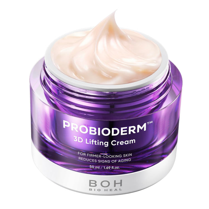BIOHEAL BOH Probioderm 3D Lifting Cream 1.69 fl oz - Korean Anti-Aging Night Cream with 17-Peptide Complex (Copper Peptide) for Face & Neck, Slugging Moisturizer