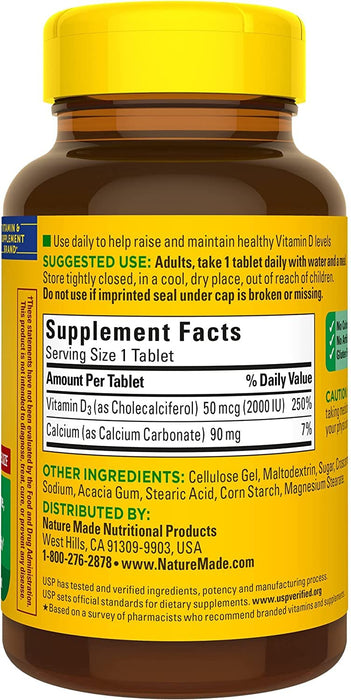 Nature Made Vitamin D3 2000 IU, Value Size, 220-Count (Pack of 2)