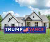 YINBTTER Donald Trump Vance Make America Great Again Large Banner Sign Flag with Brass Grommets, Trump JD Vance 2024 MAGA Save America Outdoor Sign House Banner Yard Lawn Decoration 118X18''