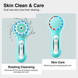 UMICKOO Face Scrubber Exfoliator,Facial Cleansing Brush Rechargeable IPX7 Waterproof with 5 Brush Heads,Electric Face Spin Brush for Exfoliating, Massaging and Deep Cleansing